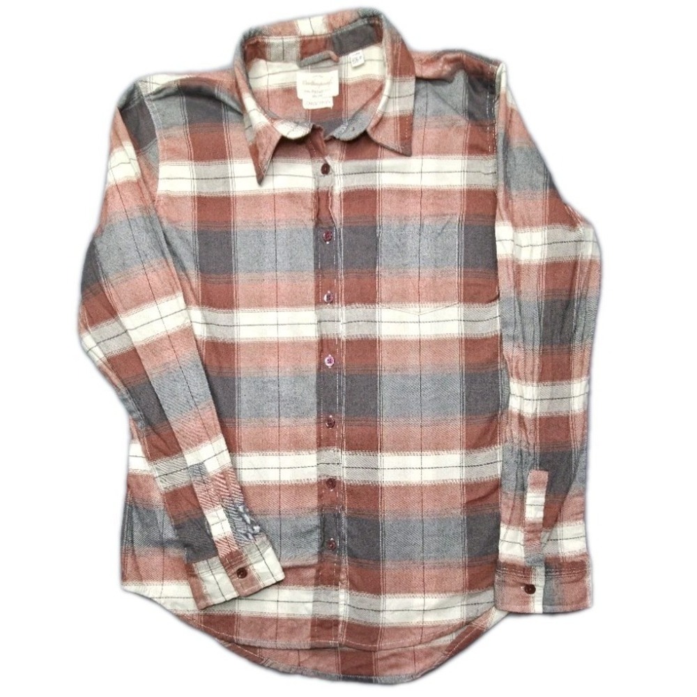 Weatherproof Vintage Comfort Stretch Womens LongSleeve Plaid‎ Flannel Shirt M